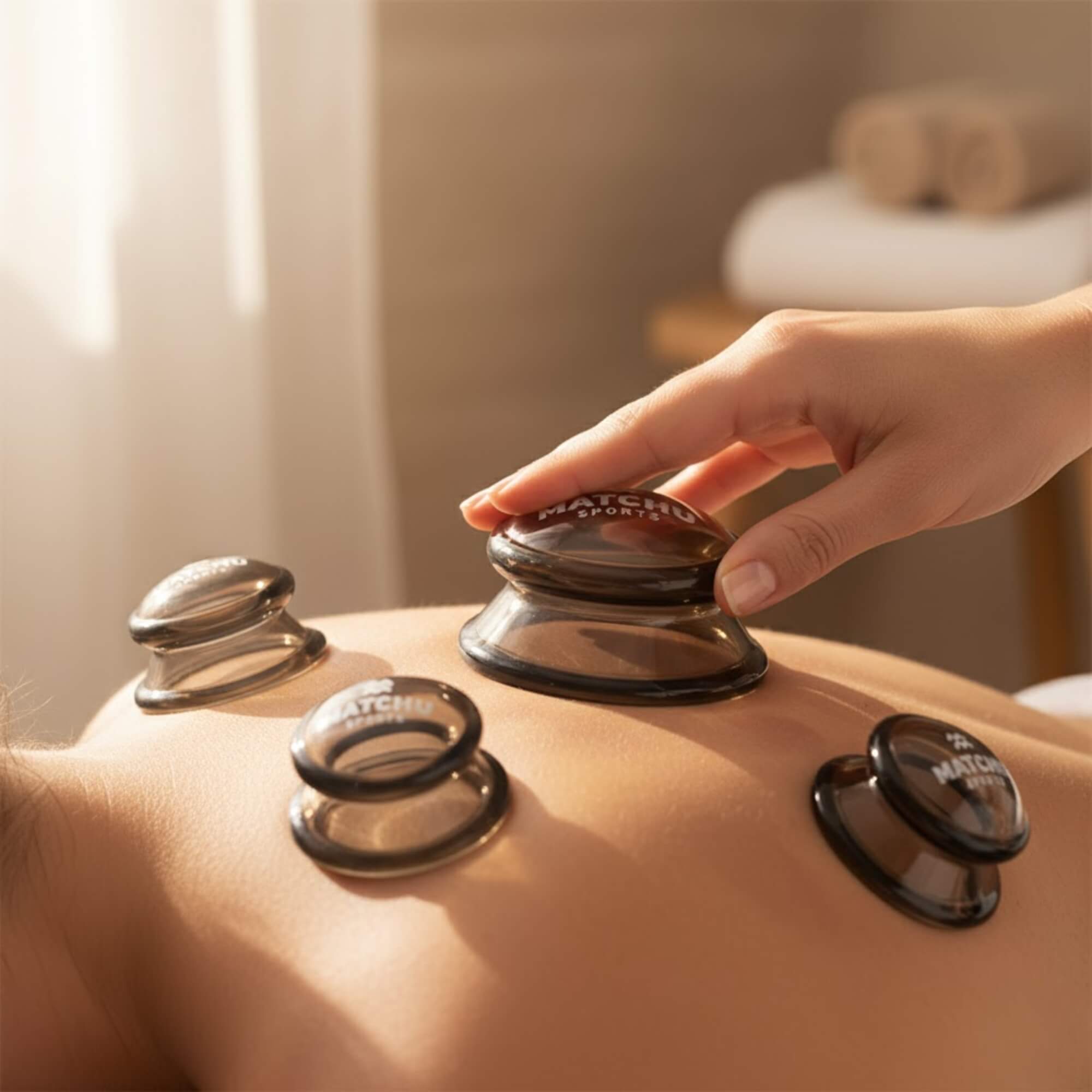 matchu cupping set on body